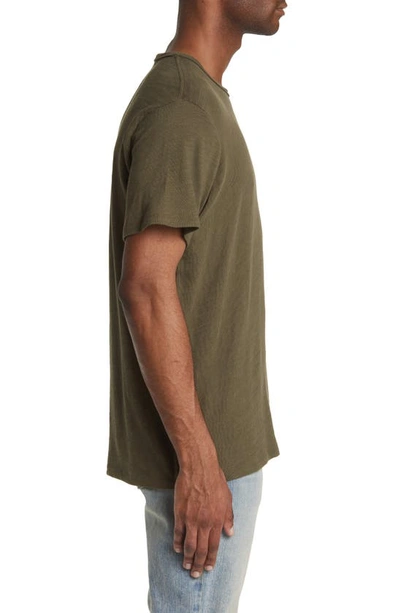 Shop Rag & Bone Classic Flame Slub Cotton T-shirt In Militaryol
