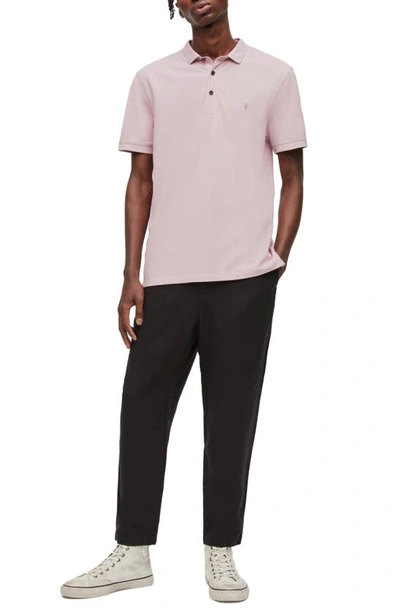Shop Allsaints Reform Slim Fit Polo In Faded Mauve Pink