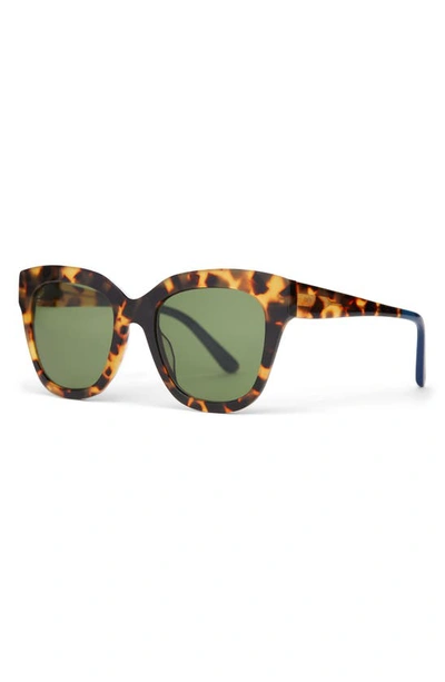 Shop Toms Sloane 53mm Polarized Cat Eye Sunglasses In Tortoise/ Bottle Green Polar