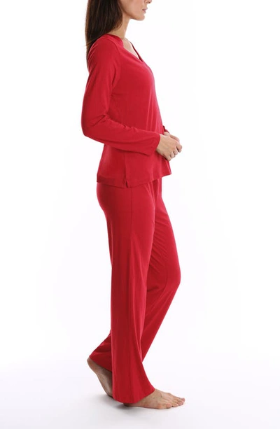 Shop Blis Long Pajamas In Red