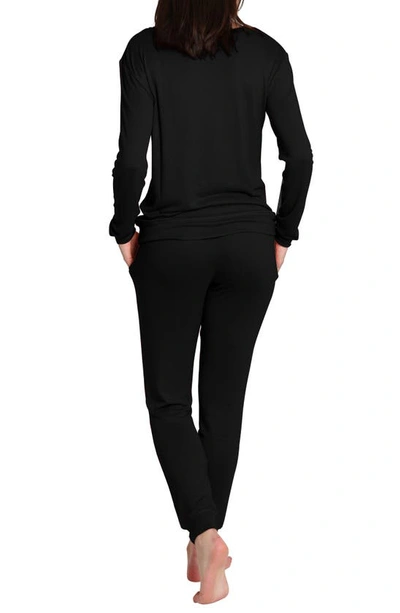 Shop Blis Long Pajamas In Black