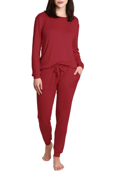 Shop Blis Long Pajamas In Deep Red