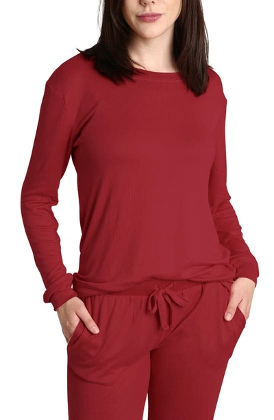 Shop Blis Long Pajamas In Deep Red