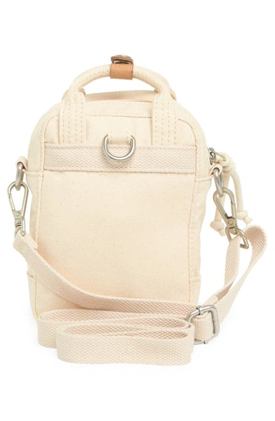 Shop Doughnut Macaroon Tiny Organic Cotton Series Leather Trimmed Crossbody Bag In Beige