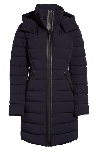 Mackage Farren Detachable-hood Lightweight Down Coat In Navy