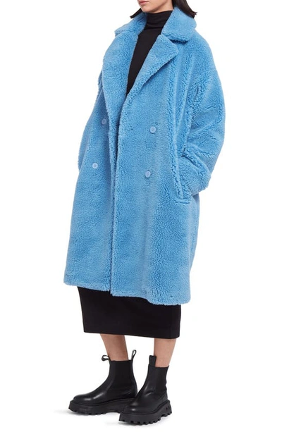 Shop Apparis Dasha Fleece Coat In Marina Blue