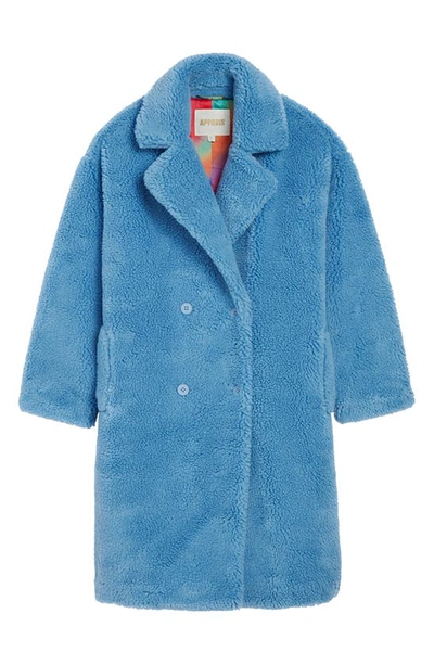 Shop Apparis Dasha Fleece Coat In Marina Blue
