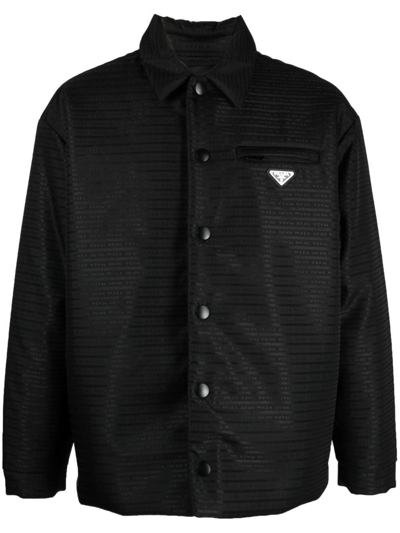 Shop Prada `re-nylon` Shirt In Nero