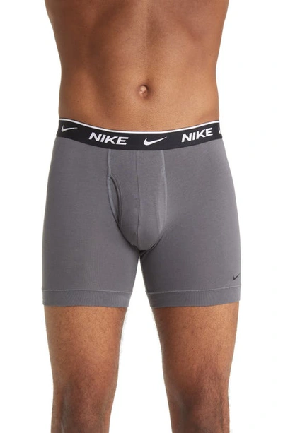 Shop Nike Dri-fit Essential 3-pack Stretch Cotton Boxer Briefs In Logo Tape Print