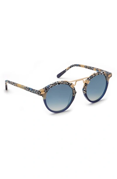 Krewe St. Louis Round Sunglasses With Metal Keyhole - Milano In Milano / Blue