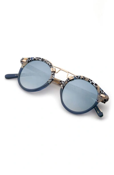 Krewe St. Louis Round Sunglasses With Metal Keyhole - Milano In Milano / Blue