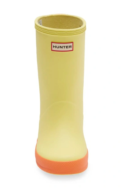 Shop Hunter Kids' First Classic Rain Boot In Yellow Light / Aurora Orange