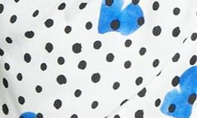 Shop Hugo Boss Desmala Dot Ruched Dress In Blue Dot Fantasy