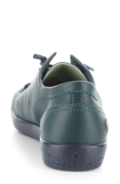 Shop Softinos By Fly London Isla Distressed Sneaker In Forest Green Smooth Leather
