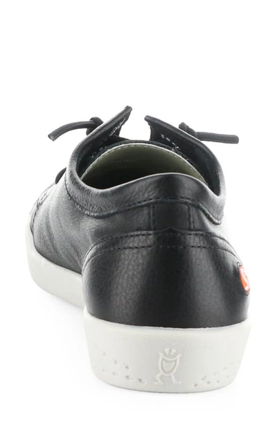 Shop Softinos By Fly London Isla Distressed Sneaker In 042 Black Smooth Leather