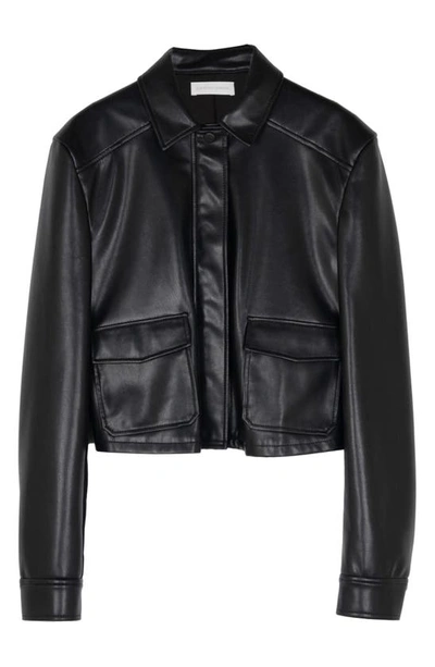 Shop Jonathan Simkhai Donna Faux Leather Jacket In Black