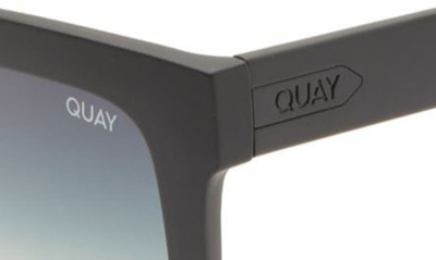 Shop Quay Icy 51mm Gradient Square Sunglasses In Matte Black / Smoke Green