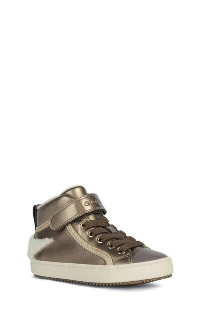 Geox Kids' Kalispera High Top Sneaker In Lead/ Cream | ModeSens