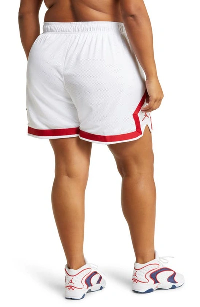 Shop Jordan Heritage Diamond Shorts In White/ Gym Red