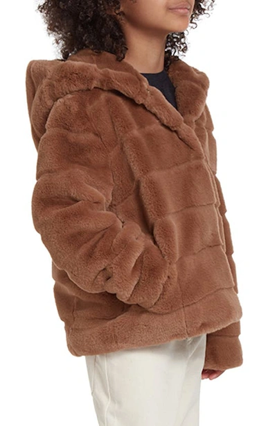 Shop Apparis Kids' Goldie Faux Fur Coat In Camel