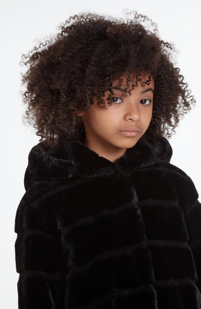 Shop Apparis Kids' Goldie Faux Fur Coat In Noir