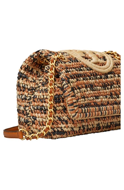 Tory Burch Fleming Soft Raffia Convertible Shoulder Bag In Multi
