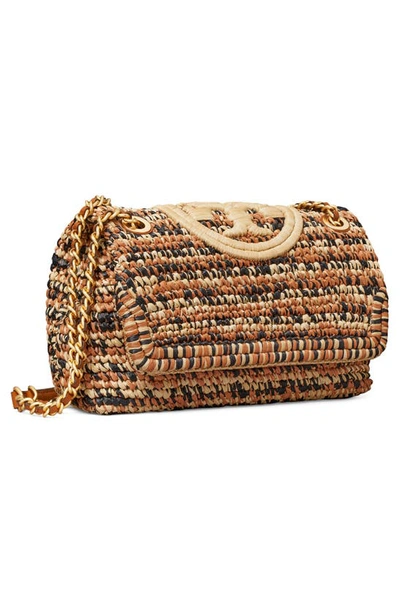 Tory Burch Fleming Soft Raffia Convertible Shoulder Bag In Multi