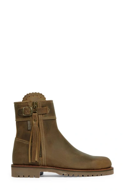 Shop Penelope Chilvers Crop Tassel Leather Boot In Biscuit