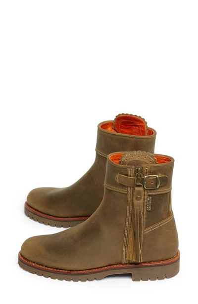Penelope Chilvers Crop Tassel Leather Boot In Biscuit
