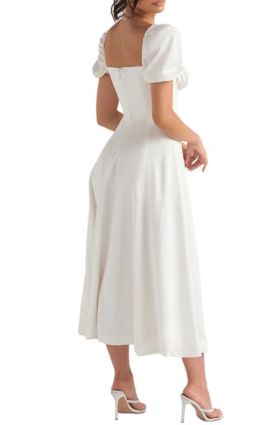 House Of Cb Tallulah Puff Sleeve Midi Dress In White