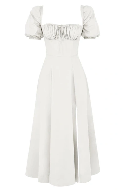 House Of Cb Tallulah Puff Sleeve Midi Dress In White