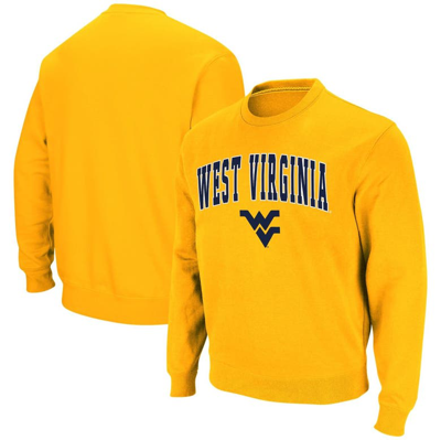 Shop Colosseum Gold West Virginia Mountaineers Arch & Logo Crew Neck Sweatshirt