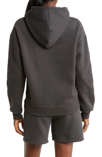 Shop Zella Cara Cotton Blend Fleece Hoodie In Grey Phantom