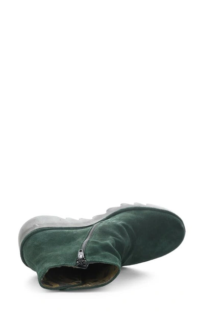 Shop Fly London Brom Wedge Bootie In 002 Green Forest Oil Suede