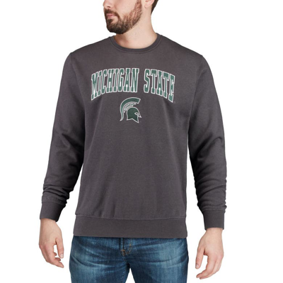 Shop Colosseum Charcoal Michigan State Spartans Arch & Logo Crew Neck Sweatshirt