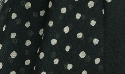 Shop Drake's Polka Dot Wool Scarf In Green Print