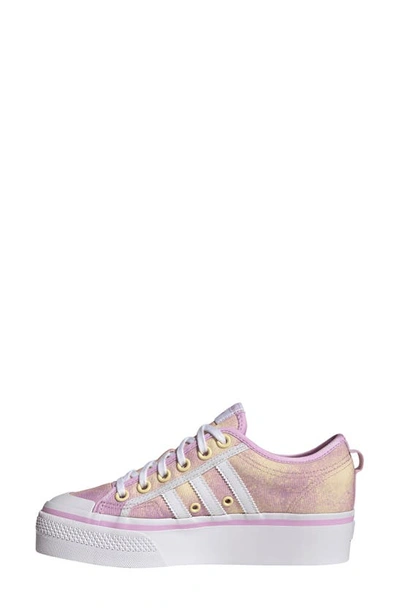 Shop Adidas Originals Nizza Platform Sneaker In Bliss Lilac/ White/ Yellow