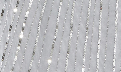 Shop Mac Duggal Sequin Long Sleeve Sheath Gown In Silver
