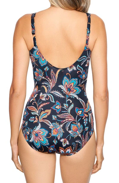 Shop Miraclesuit Scotch Floral Siren One-piece Swimsuit In Blk/ Multi