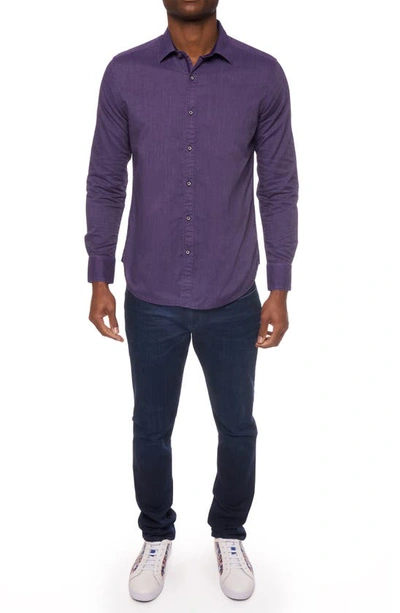 Shop Robert Graham Serpens Cotton Blend Button-up Shirt In Purple