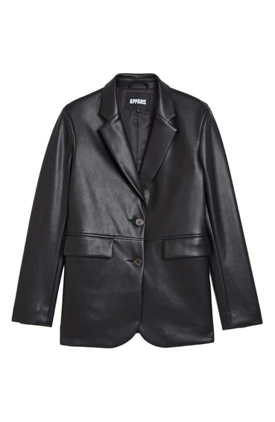 Shop Apparis Killian Faux Leather Blazer In Noir