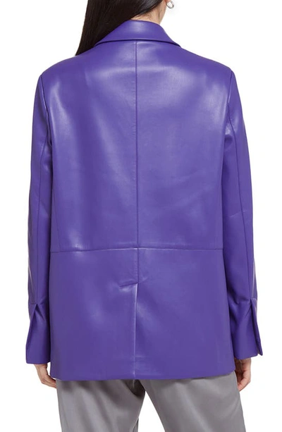 Shop Apparis Killian Faux Leather Blazer In Electric Purple