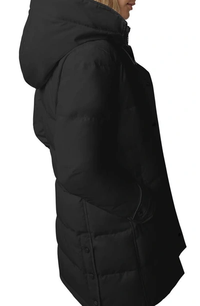 Canada Goose Long Sleeve Padded Quilted Coat With Cuffs In Black