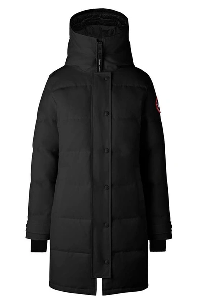 Canada Goose Long Sleeve Padded Quilted Coat With Cuffs In Black