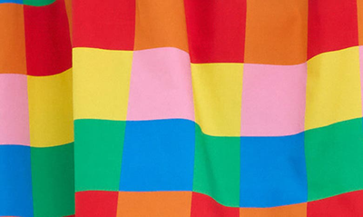 English Factory Rainbow Check Ruffle Strap Cotton Tank In Multi