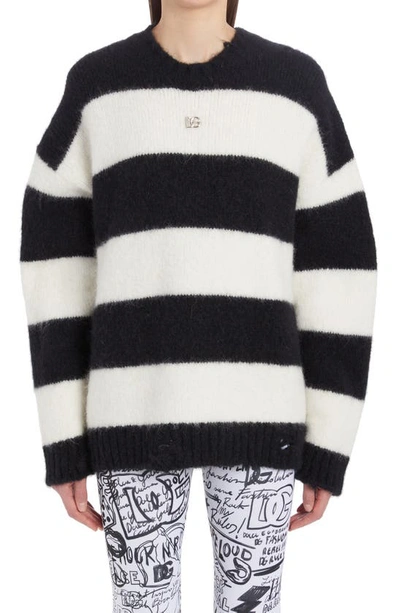 Dolce & Gabbana Alpaca Black And White Blend Sweater | ModeSens