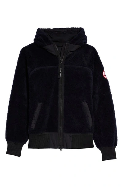 Shop Canada Goose Simcoe Fleece Hoodie In Atlantic Navy