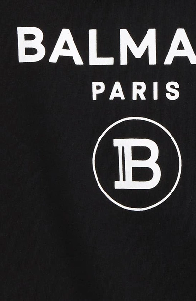 Shop Balmain Cotton Graphic Logo Tee In 930bc Black