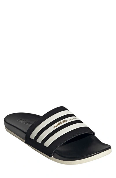 Adidas Originals Adidas Men's Essentials Adilette Comfort Slide Sandals In  Black/wonder White/gold Metallic | ModeSens