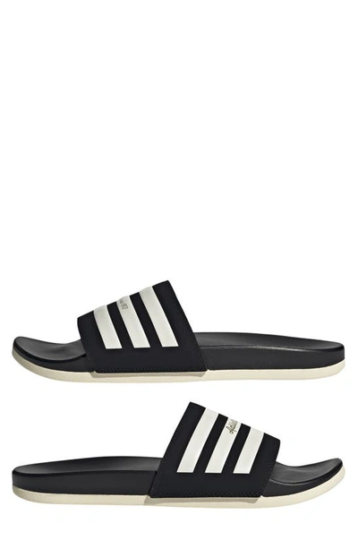 Shop Adidas Originals Adilette Comfort Sport Slide In Black/ White/ Gold